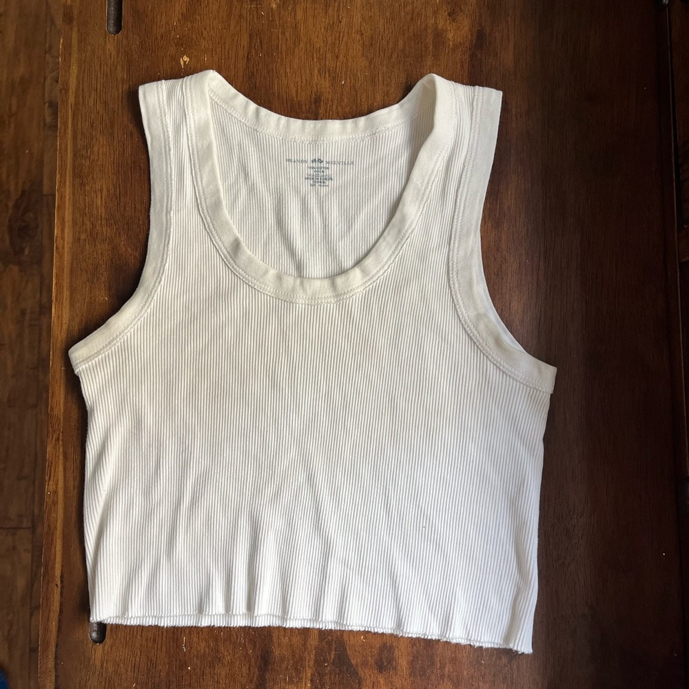 Brandy White Cropped Tank